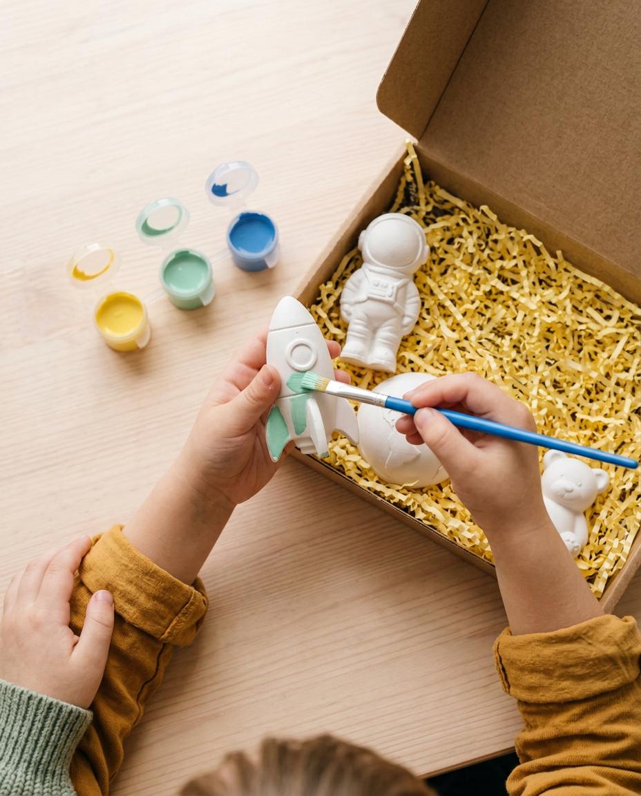 Paint Your Own Space Craft Kit — Kids Birthday Gift | Rocket, Astronaut & Planet, Paints & Brush